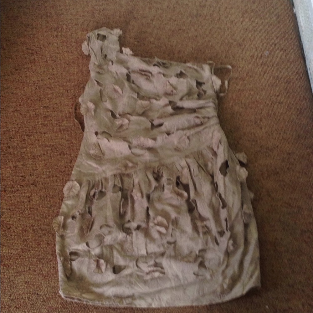 Cream Sand (Tan)colored mini off the shoulder.